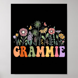 Grammie Wildflower Floral Birthday Baby Shower New Poster
