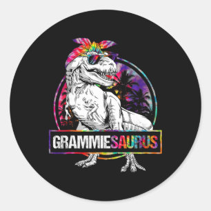 Grammiesaurus Dinosaur Grammie Saurus Matching Tie Classic Round Sticker