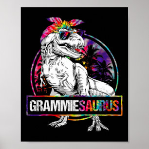 Grammiesaurus Dinosaur Grammie Saurus Matching Tie Poster