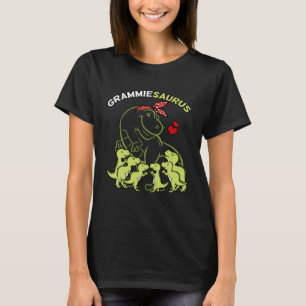 Grammiesaurus Gramma 6 Kids Dinosaur Mother s Day T-Shirt