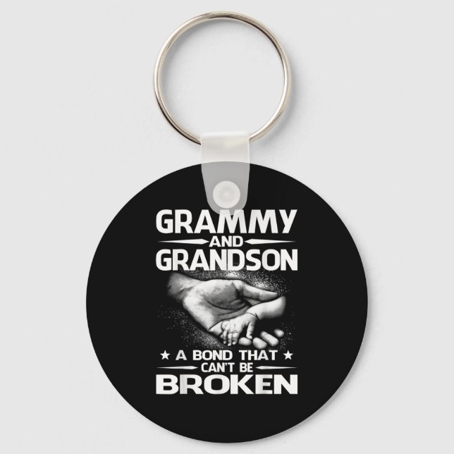 Grammy And Grandson A Bond That Can't Be Broken  Key Ring (Front)