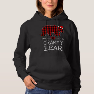 Grammy Bear Buffalo Plaid Santa Arrow Christmas Fa Hoodie