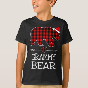Grammy Bear Buffalo Plaid Santa Arrow Christmas Fa T-Shirt