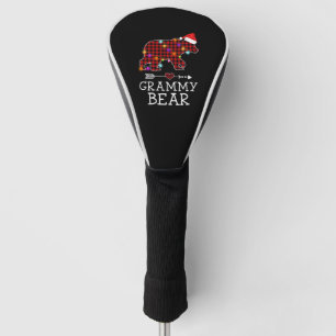 Grammy Bear Christmas Pajama Red Plaid Golf Head Cover