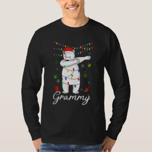 Grammy Bear Dabbing Lights Santa Christms Family T-Shirt