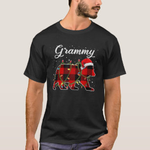 Grammy Bear Red Buffalo Plaid Grandma Bear Pajama T-Shirt