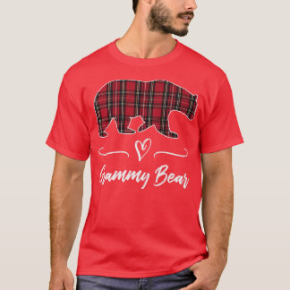Grammy Bear Red Tartan Plaid Heart Fun Grandma Gif T-Shirt