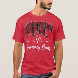 Grammy Bear Red Tartan Plaid Heart Fun Grandma Gif T-Shirt