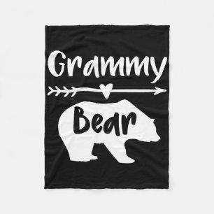 Grammy Bear Shirt Gift For Grandma Fleece Blanket