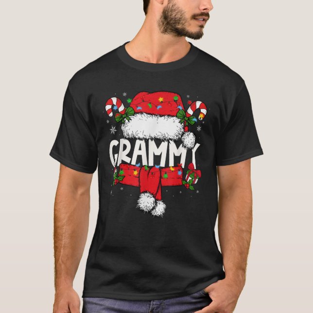 Grammy Christmas Pajama Santa Claus Family Matchin T-Shirt (Front)