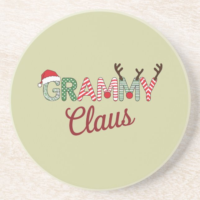 Grammy Claus Christmas Grandma Gift Xmas  Coaster (Front)