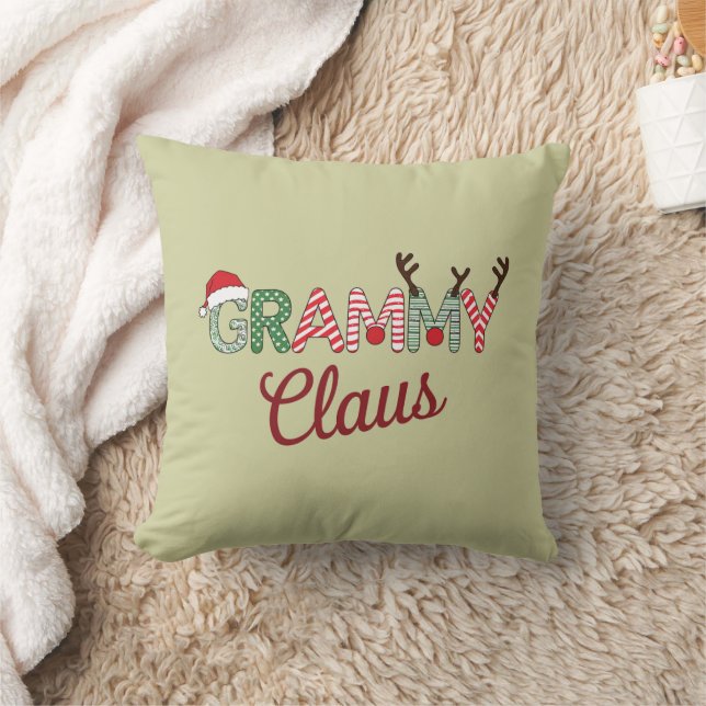 Grammy Claus Christmas Grandma Gift Xmas  Cushion (Blanket)