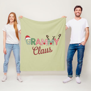 Grammy Claus Christmas Grandma Gift Xmas  Fleece Blanket