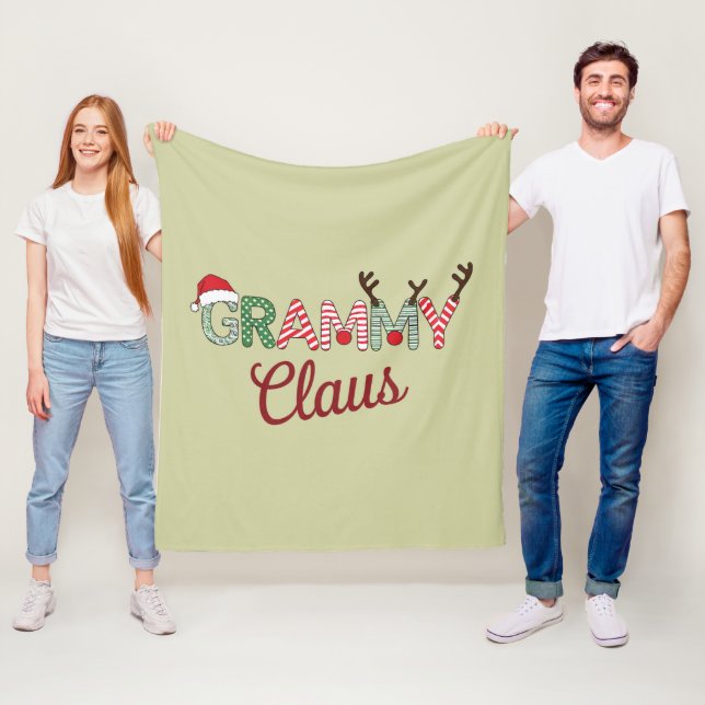 Grammy Claus Christmas Grandma Gift Xmas  Fleece Blanket (In Situ)
