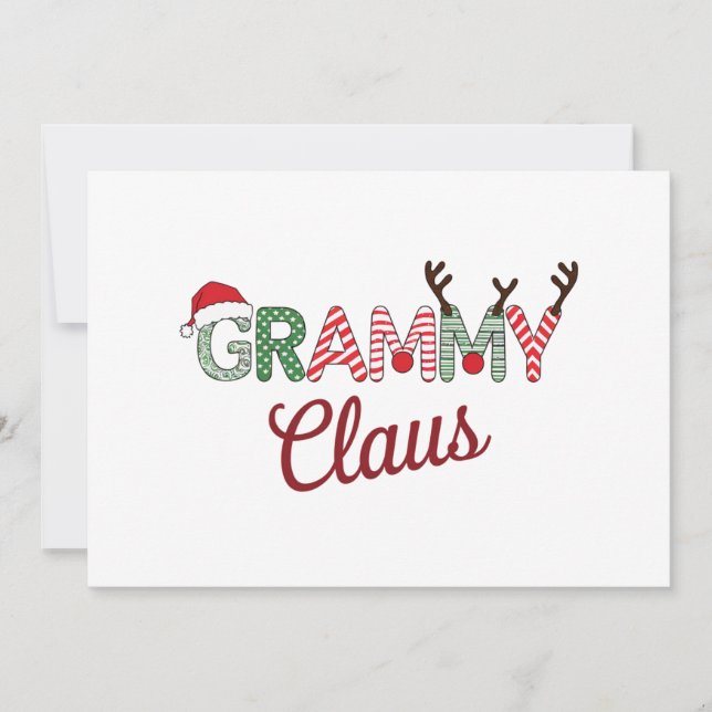 Grammy Claus Christmas Grandma Gift Xmas  Holiday Card (Front)