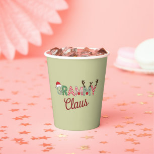 Grammy Claus Christmas Grandma Gift Xmas Paper Cups