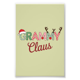Grammy Claus Christmas Grandma Gift Xmas  Photo Print