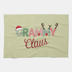 Grammy Claus Christmas Grandma Gift Xmas Tea Towel