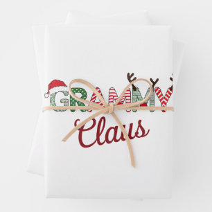 Grammy Claus Christmas Grandma Gift Xmas  Wrapping Paper Sheet