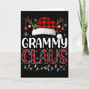 Grammy Claus Christmas Lights Pajama Family Matchi Card