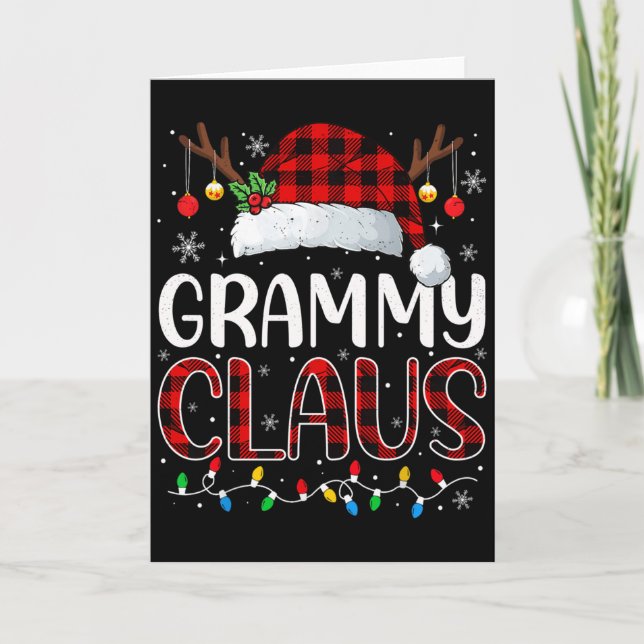 Grammy Claus Christmas Lights Pajama Family Matchi Card (Front)