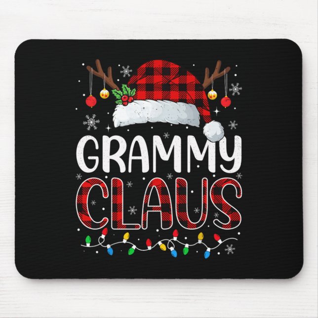 Grammy Claus Christmas Lights Pajama Family Matchi Mouse Mat (Front)