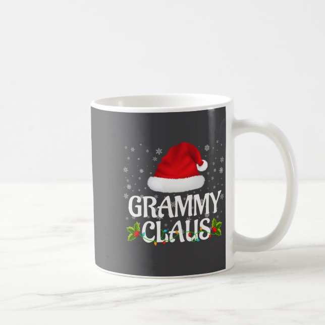 Grammy Claus Christmas Lights Santa Pajama Family  Coffee Mug (Right)