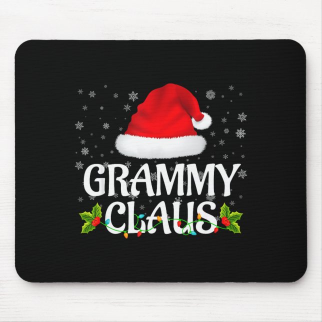 Grammy Claus Christmas Lights Santa Pajama Family  Mouse Mat (Front)