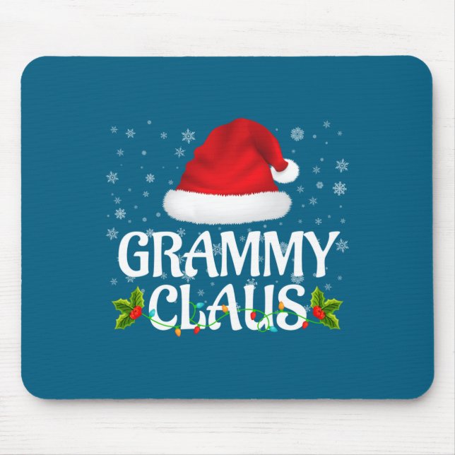 Grammy Claus Christmas Lights Santa Pajama Family  Mouse Mat (Front)
