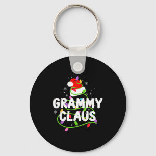 Grammy Claus Funny Christmas Lights Pajama Family  Key Ring