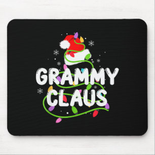 Grammy Claus Funny Christmas Lights Pajama Family Mouse Mat