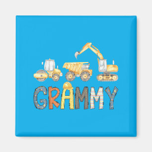 Grammy Construction Excavator Birthday Boy Mothers Magnet