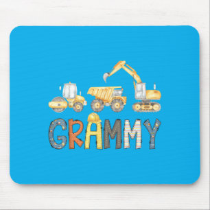 Grammy Construction Excavator Birthday Boy Mothers Mouse Mat