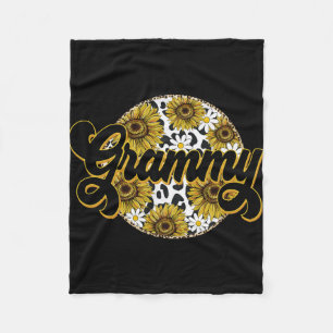 Grammy Cow Print Sunflower Leapard Grandma Mother# Fleece Blanket