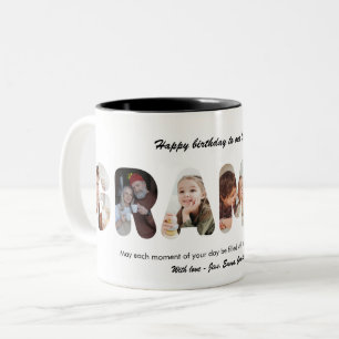 Grammy Custom Photo Collage Personalised Grandma Two-Tone Coffee Mug