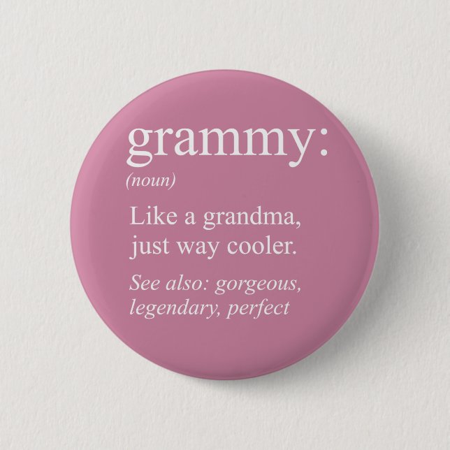 Grammy Definition, Grandma, Nana Gift 6 Cm Round Badge (Front)