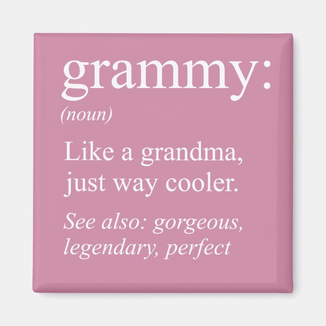 Grammy Definition, Grandma, Nana Gift Magnet (Front)