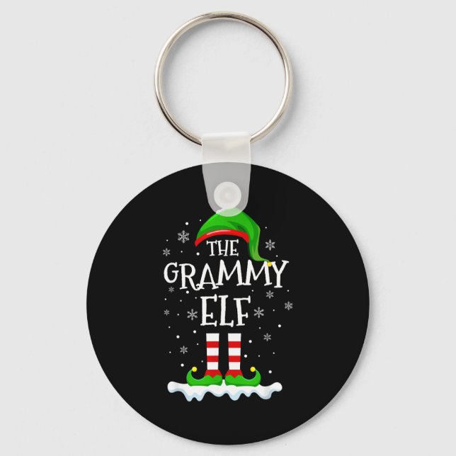 Grammy Elf Squad Xmas Family Matching Group Christ Key Ring (Front)