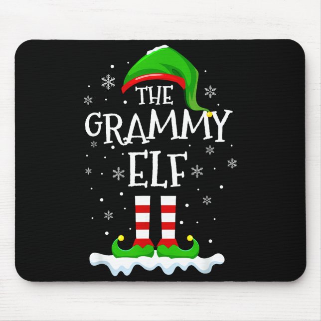 Grammy Elf Squad Xmas Family Matching Group Christ Mouse Mat (Front)