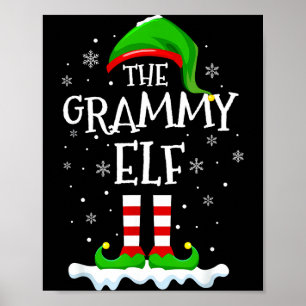 Grammy Elf Squad Xmas Family Matching Group Christ Poster