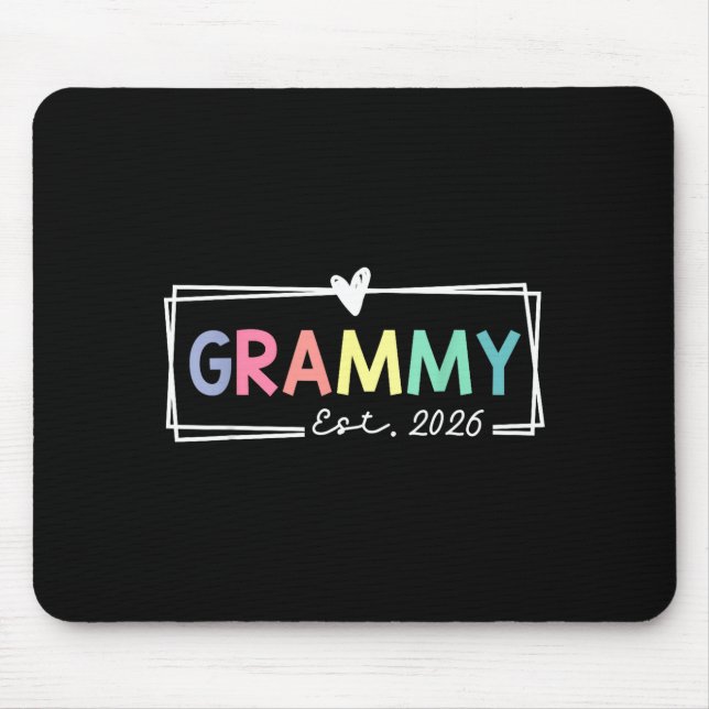 Grammy Est 2026 Promoted To Grandma 2026 For Grand Mouse Mat (Front)
