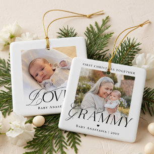 Grammy First Christmas Grandchild Photo Keepsake Ceramic Ornament
