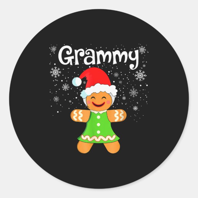 Grammy Gingerbread Family Matching Christmas Women Classic Round Sticker (Front)