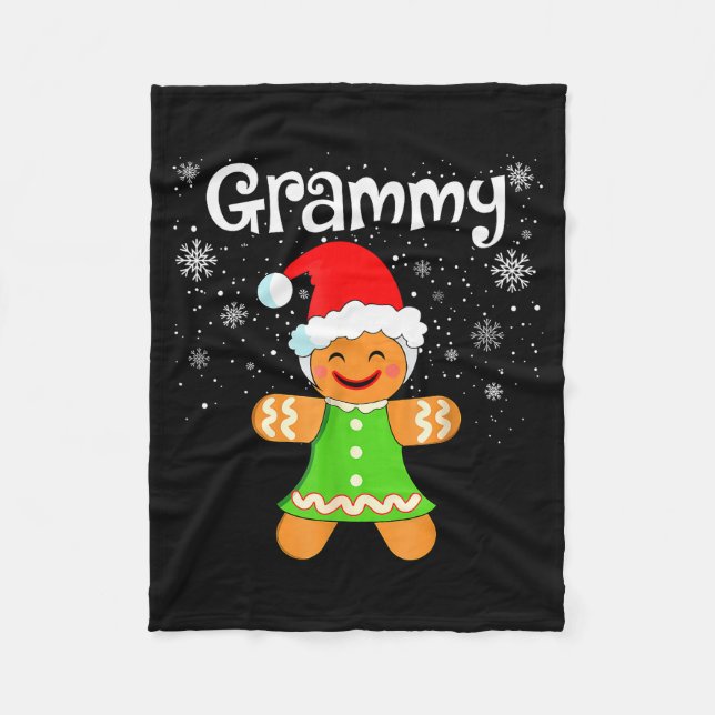 Grammy Gingerbread Family Matching Christmas Women Fleece Blanket (Front)