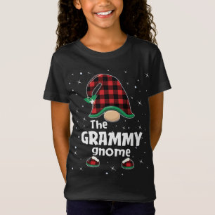 Grammy Gnome Buffalo Plaid Matching Christmas Paja T-Shirt