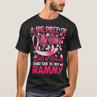 Grammy In Heaven Butterfly Awesome Breast Cancer T-Shirt