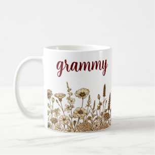 Grammy Modern Floral Design Coffee Mug