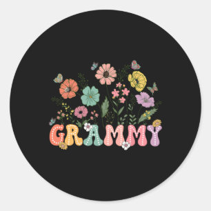 Grammy Mothers Day For Grandma Wildflower Floral W Classic Round Sticker