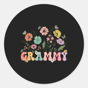 Grammy Mothers Day For Grandma Wildflower Floral W Classic Round Sticker
