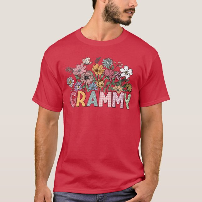 Grammy Mothers Day for Grandma Wildflower Floral W T-Shirt (Front)